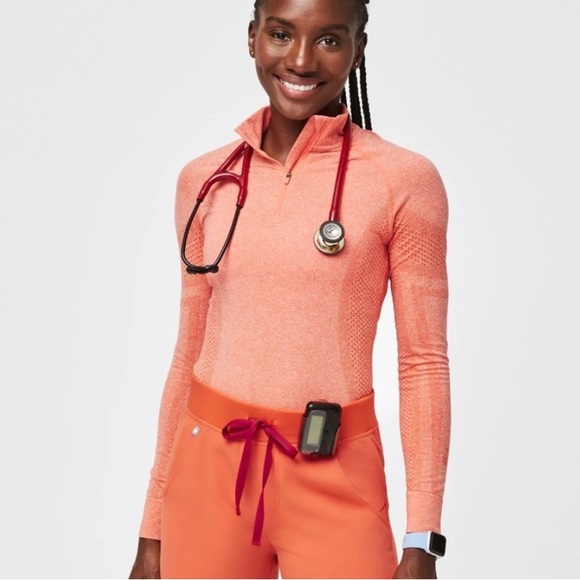 Figs Tops - Figs Salta Orange Zip up Salta